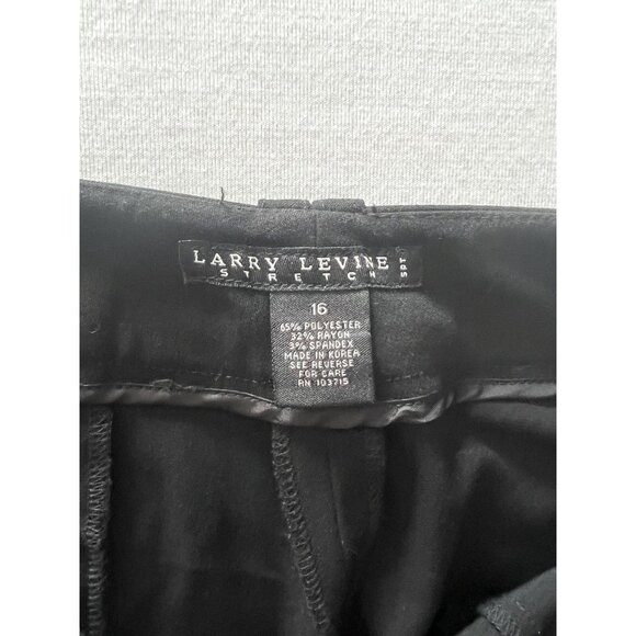 Larry Levine Black Stretch Pants Size 16 Womens With Button Detailing - Picture 5 of 7